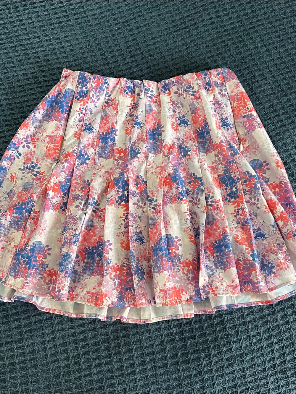 Kyodan Floral Golf Skirt in Coral, Blue & White